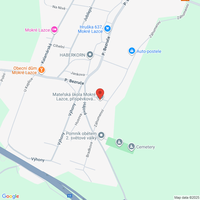 Naplánovat trasu do školy Obrázek mapy, kde se nachází škola