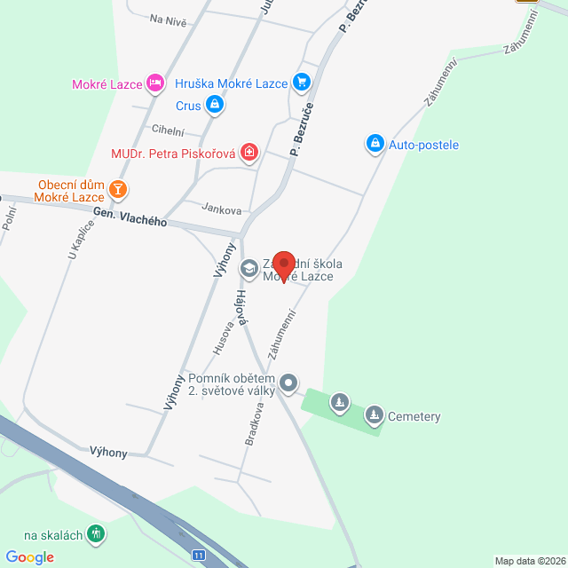 Naplánovat trasu do školy Obrázek mapy, kde se nachází škola